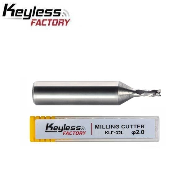 Keylessfactory Solid Carbide End Mill Cutter 2mm Replacement For 02LM For ILCO Futura Key Machines KLF-02L